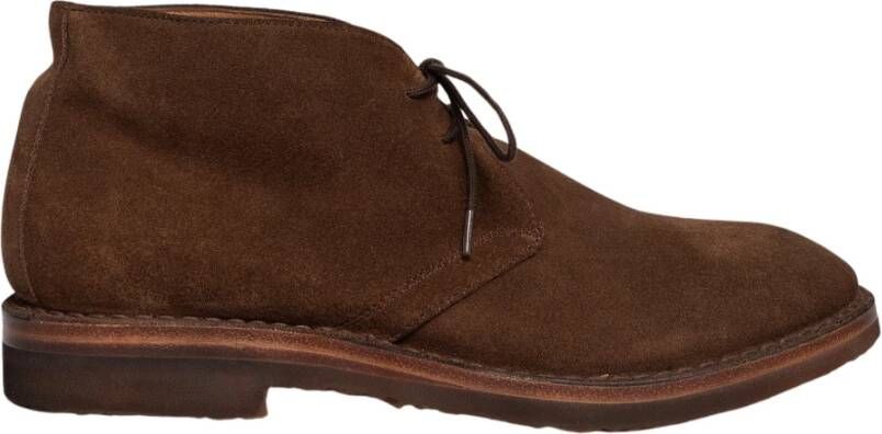 Elia Maurizi Waterdichte Suède Enkel Chukka Laars Bruin Brown Heren