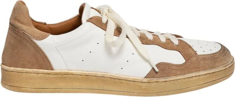 Elia Maurizi Witte Taupe Sneaker met Metalen Accenten Brown Dames