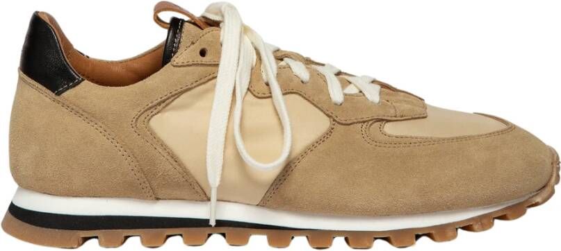 Elia Maurizi Zand Suède Runner met Zwarte Details Brown Dames