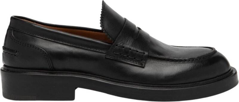 Elia Maurizi Zwarte Leren Loafer