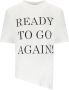 Elisabetta Franchi Asymmetrisch T-shirt met impactvolle boodschap - Thumbnail 1
