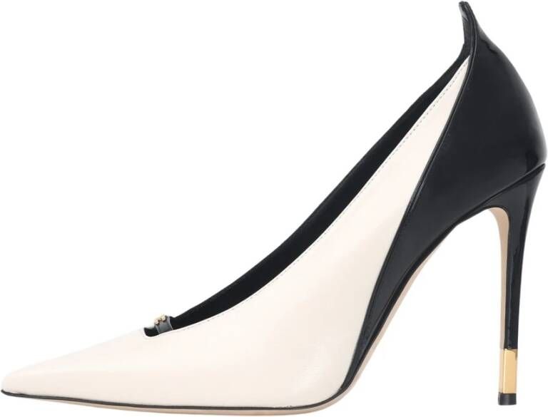 Elisabetta Franchi Bicolor Stiletto Hakken met Gouden Details
