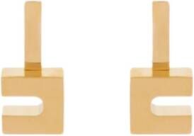Elisabetta Franchi Gouden Oorbellen met Boog en Micro Logo