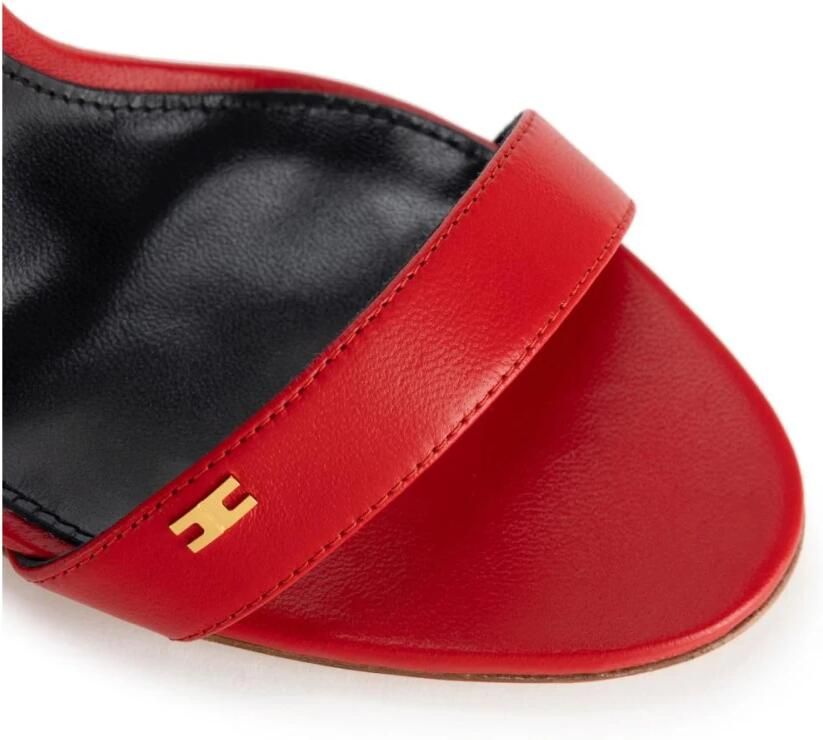 Elisabetta Franchi 100mm Logo-Plaque Leren Sandalen - Foto 2