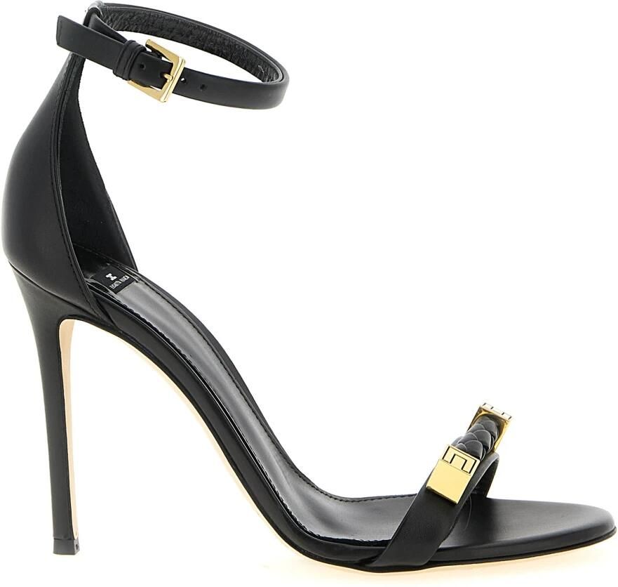 Elisabetta Franchi Geweven leren sandaal