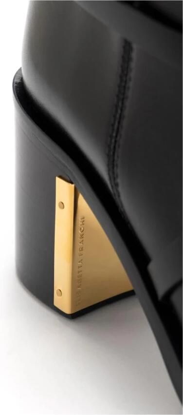 Elisabetta Franchi Leren enkellaarsjes met bandjes - Foto 2