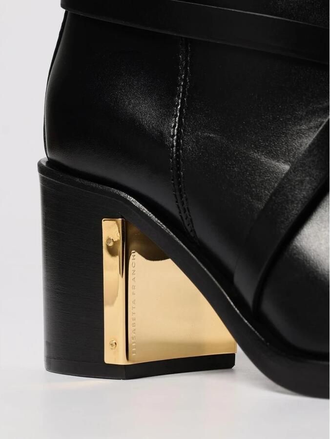 Elisabetta Franchi Leren enkellaarsjes met bandjes