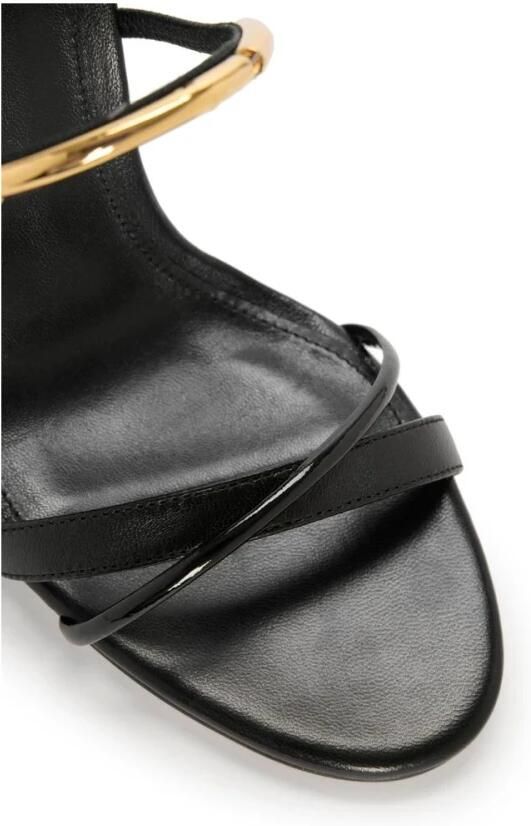 Elisabetta Franchi Leren Sandalen met Juweeldetail - Foto 2