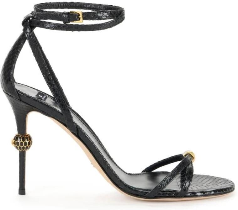 Elisabetta Franchi Leren sandalen met juweelhak - Foto 2