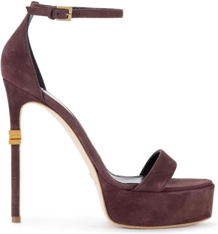 Elisabetta Franchi Leren Sandalen met Plateauzool - Foto 2