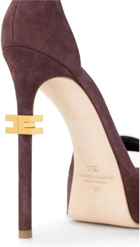 Elisabetta Franchi Leren Sandalen met Plateauzool