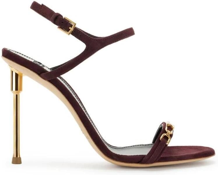 Elisabetta Franchi Leren Sandalen met Sculptuurhak - Foto 2