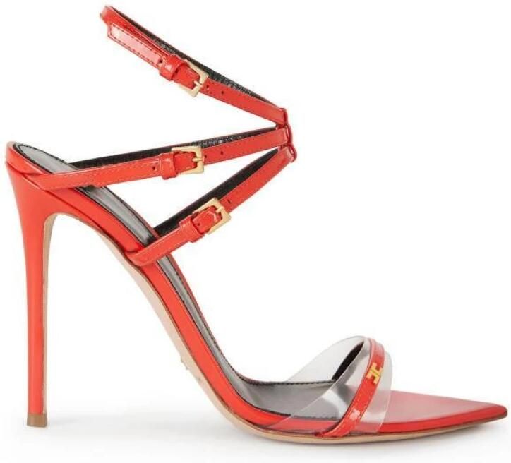 Elisabetta Franchi Leren Stiletto Sandalen