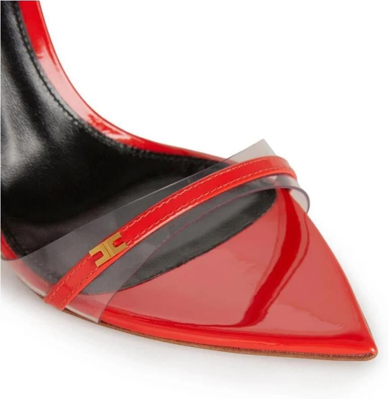 Elisabetta Franchi Leren Stiletto Sandalen - Foto 2