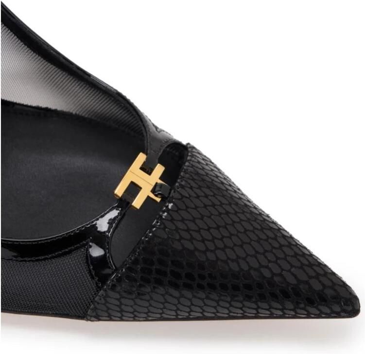 Elisabetta Franchi Mesh Pump met Python-effect Details