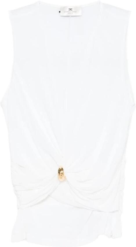 Elisabetta Franchi Mouwtjesloze Top met Gedrapeerd Detail