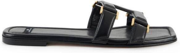 Elisabetta Franchi Platte Nappa Lederen Sandalen