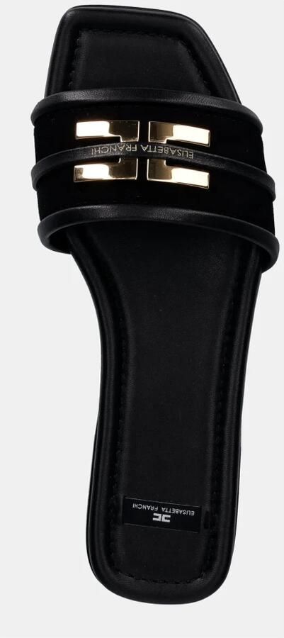 Elisabetta Franchi Platte Sandaal met Logo Detail - Foto 4