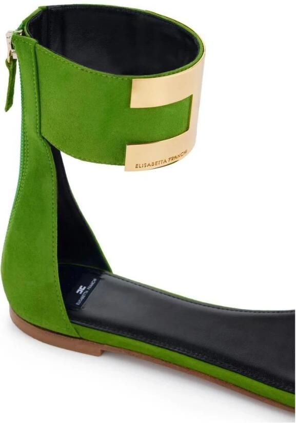 Elisabetta Franchi Platte suède sandalen - Foto 2