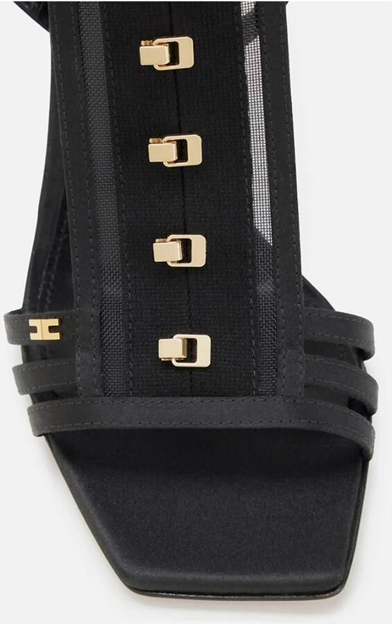 Elisabetta Franchi Sandali in raso con ganci - Foto 2