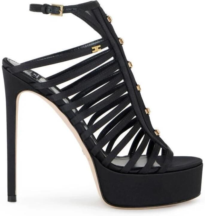 Elisabetta Franchi Satijnen Sandalen met Plateauzool