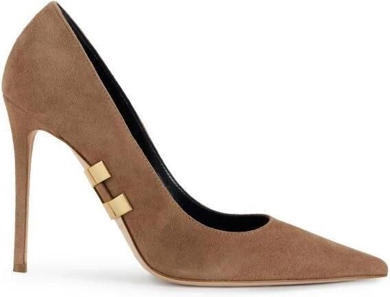 Elisabetta Franchi Suède Pumps met Juweel Logo