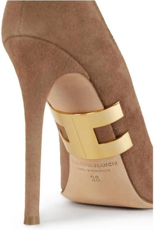 Elisabetta Franchi Suède Pumps met Juweel Logo - Foto 2