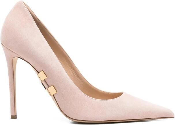 Elisabetta Franchi Suede pumps met juweellogo