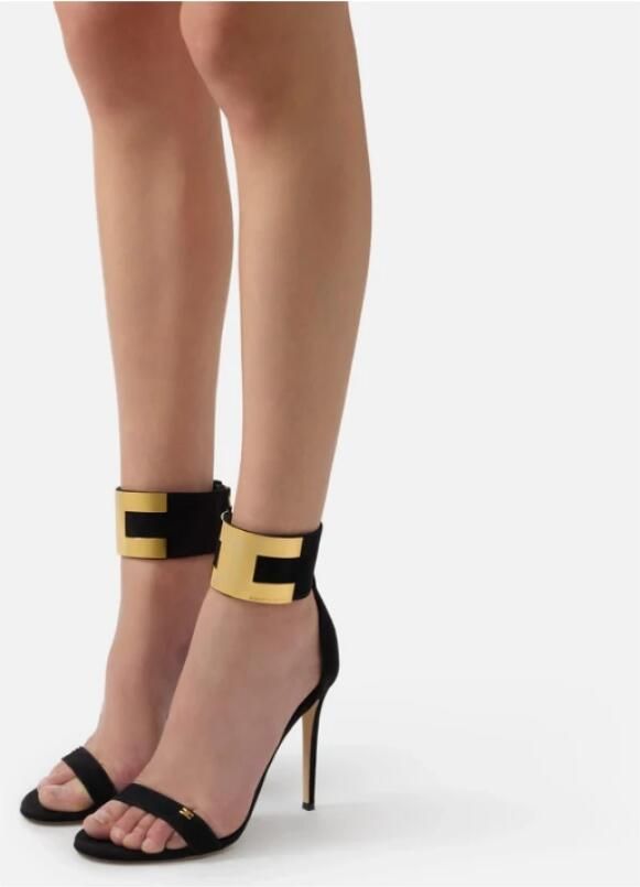 Elisabetta Franchi Suede Sandalen met Juweel Logo - Foto 2