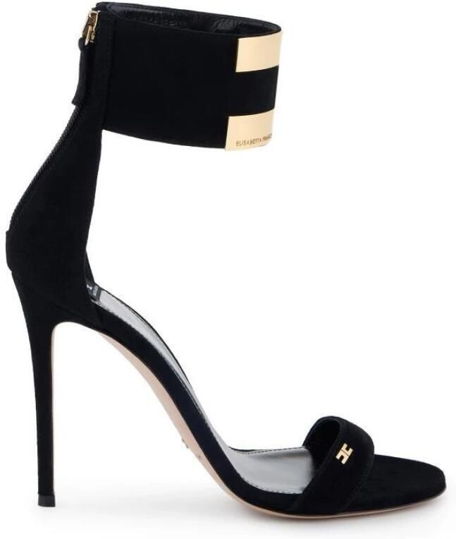 Elisabetta Franchi Suede Sandalen met Logo van Juwelen