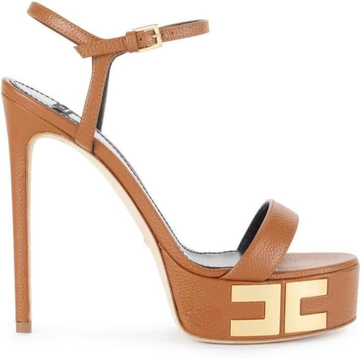 Elisabetta Franchi Vertigo Leren Platform Sandalen