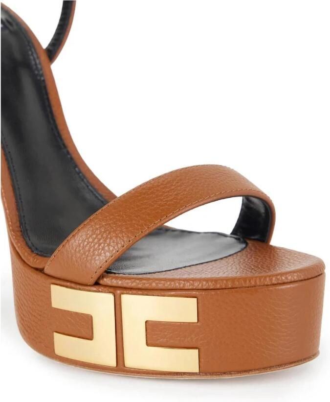 Elisabetta Franchi Vertigo Leren Platform Sandalen - Foto 2