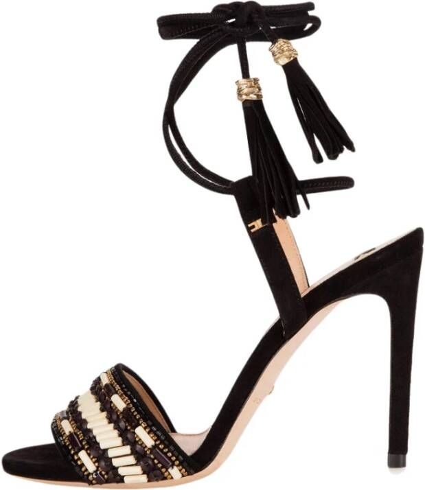 Elisabetta Franchi Handgeborduurde suède sandalen met hoge hak