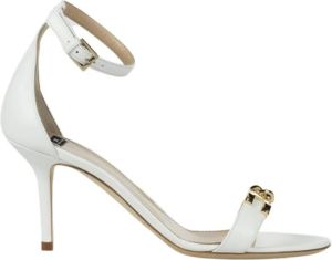 Elisabetta Franchi Hoge Leren Sandalen Wit Dames