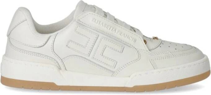 Elisabetta Franchi Low-Top Sneakers Ivory Leather Sneaker in beige