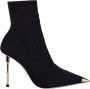 Elisabetta Franchi Jacquard Enkellaarsjes Black Dames - Thumbnail 1