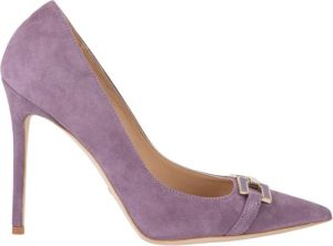 Elisabetta Franchi Leren Hoge Hakken Paars Dames
