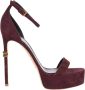 Elisabetta Franchi Leren Plateau Stiletto Sandalen - Thumbnail 1