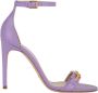 Elisabetta Franchi Leren Sandalen Purple Dames - Thumbnail 1