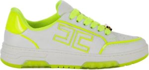 Elisabetta Franchi Leren Sneaker Sa60G36E2-Bn9 Wit Dames