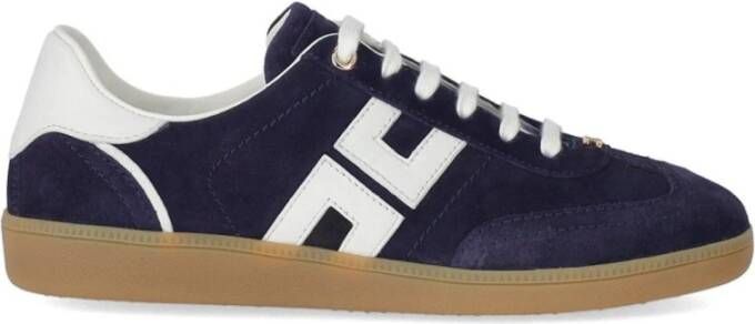 Elisabetta Franchi Low-Top Sneakers Oltremare Avorio Sneaker With Logo in blauw