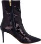 Elisabetta Franchi Zwarte Paillet Leren Enkellaarzen Brown Dames - Thumbnail 4