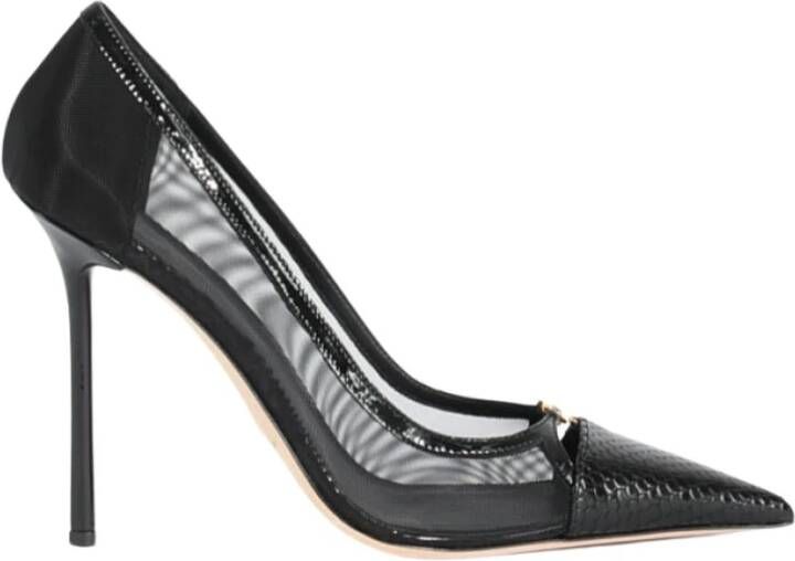 Elisabetta Franchi Python Effect Stiletto Hakken in Mesh