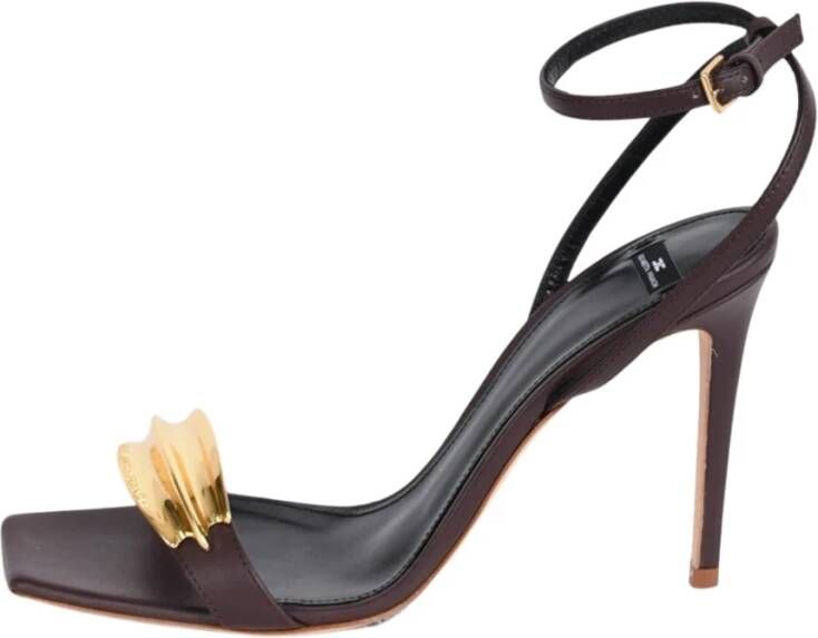 Elisabetta Franchi Sandalen met Stilettohak en Juweeldetail van Leer