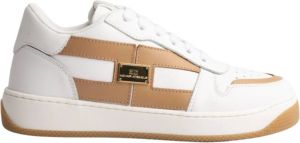 Elisabetta Franchi Witte Leren Sneakers Wit Dames