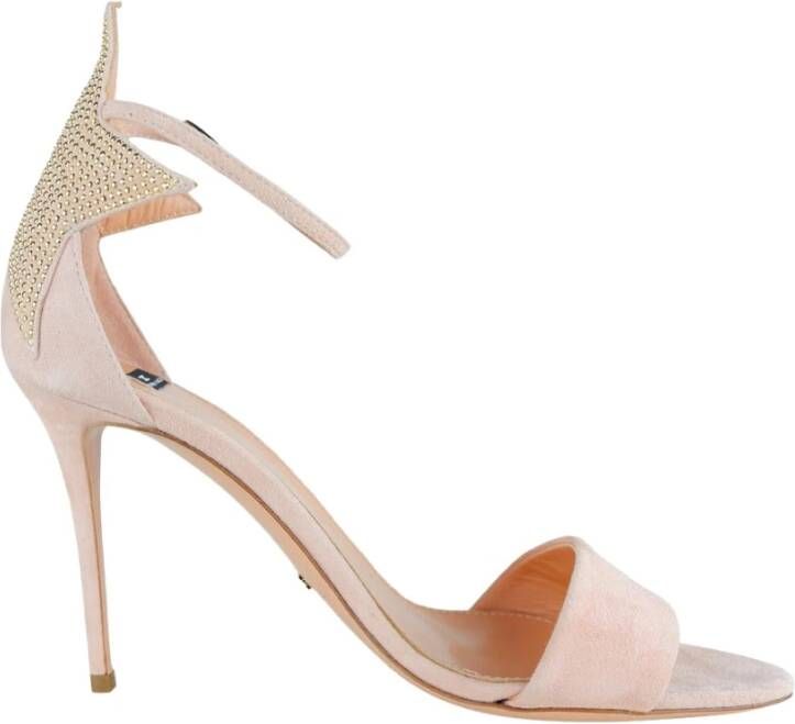 Elisabetta Franchi Suède Studded Star Heels Pink Dames