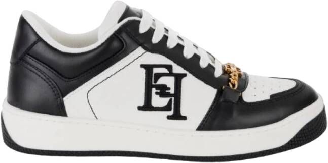 Elisabetta Franchi Witte platte schoenen met katoenen veters White Dames