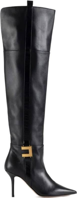 Elisabetta Franchi Zwarte laarzen met 9 cm hak