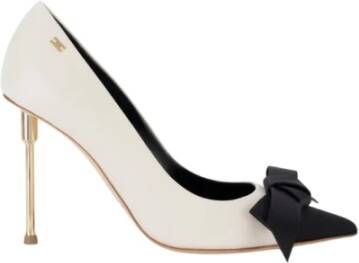 Elisabetta Franchi Zwarte leren hakken met strikdetail