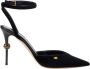 Elisabetta Franchi Zwarte Leren Sandalen met Gouden Details - Thumbnail 1